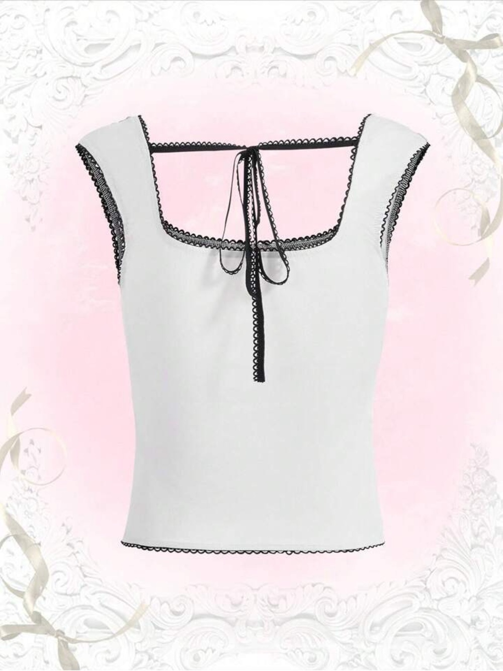 NWT Romwe Top with Bow Size Medium